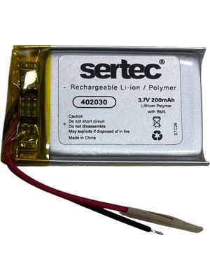 Eco Port Sertec 402030 3.7V 200MAH Li-Polymer Pil (DEVRELI/1.5A)