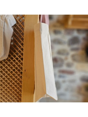 Yeşil Gözlü Siyah Kedi ve Sarı Ip Black Cat Baskılı Naturel Kanvas Bez Çanta Pudra Sap Beyaz Cırt Cırtlı Suluk Tutuculu - Büyük