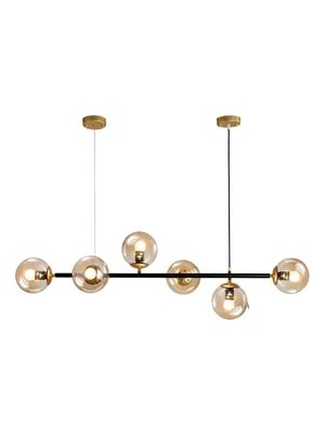 Vivense Yeşim Gold Detaylı Yatay Tasarım Modern Bal Camlı Avize