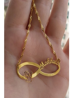 PremiumPort 925 Ayar Gümüş 24 Ayar Altın Kaplama Sonsuzluk Kolye