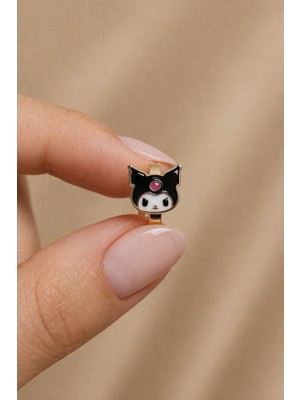 PremiumPort Sevimli Kuromi Tasarımlı Çocuk Çelik Küpe, Renkli ve Şık Takı