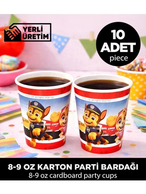 Sepet Doldur Paw Patrol Chase Temalı Karton Bardak - Doğum Günü Parti Malzemeleri (10 Adet)