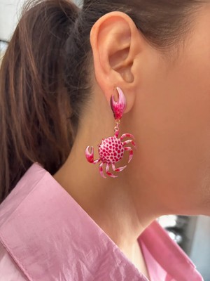 PremiumPort Şık Yengeç Figürlü Küpe, Zarif Takı, Günlük ve Davetlik Kullanım