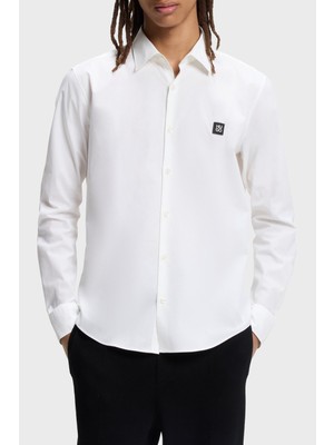 Hugo Pamuklu Slim Fit Logolu Klasik Yaka Uzun Kollu Gömlek Erkek Gömlek 50505315 102