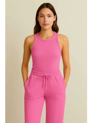Bigümex Halter Yaka Atlet ve Cepli Pantolonlu Takım