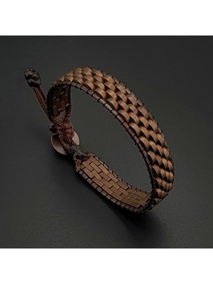 Seven Art Jewelry Doğal Taş Bronz Renk Hematit Taşı Hasır Tarz Bileklik, Erkek Bileklik, Hediye Bileklik, Doğal Taş Bileklik