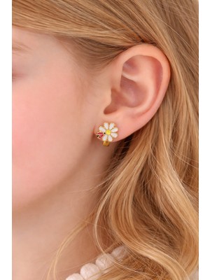 PremiumPort Sevimli Papatya Çocuk Küpe, Renkli ve Güzel Takı Hediye Seti