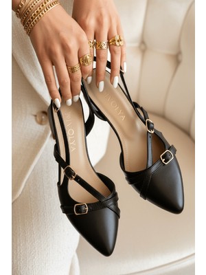 Divolya Paula Kahverengi (4cm Topuklu) Sivri Burun Ayakkabı