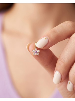 İndigo Takı Feraye Minik Çiçek 14 Ayar Altın Kolye Ucu