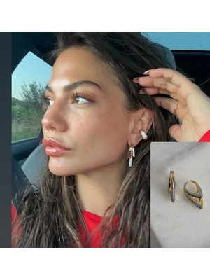 PremiumPort Çoklu Görünümlü Zirkon Taşlı Halka Küpe, Şık ve Zarif Tasarım