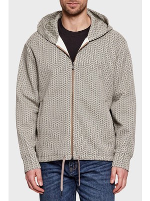 Armani Exchange Logo Baskılı Kapüşonlu Fermuarlı Sweat Erkek Sweat XM002013 AF10818 F0143