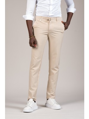 Perpant Slimfit Ince Çizgili Beli Iplikli ve Lastikli Likralı Yazlık Jogger Pantolon