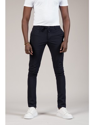 Advante Slimfit Dokulu Dar Paça Beli Lastikli ve Iplikli Yazlık Jogger Pantolon