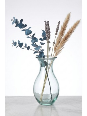 EA Home Concept Glisten Green El Yapımı Cam Vazo 15 cm - Dekoratif Şeffaf Yeşil Çiçek Vazosu - Modern Ev Aksesuarı