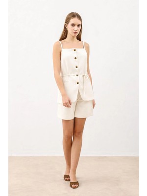 Antioch Ekru Askılı Kadın Yelek