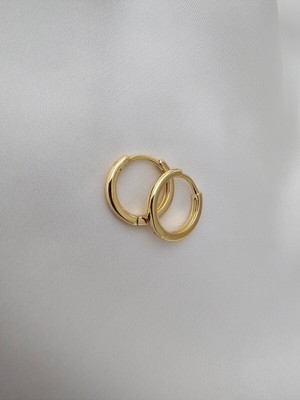 PremiumPort Kadın Çelik Minik Halka Küpe, 14K Gold Renk, Zarif ve Şık Takı