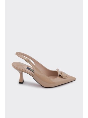 Derinet Arkası Açık Tokalı Kadın Topuklu Ayakkabı