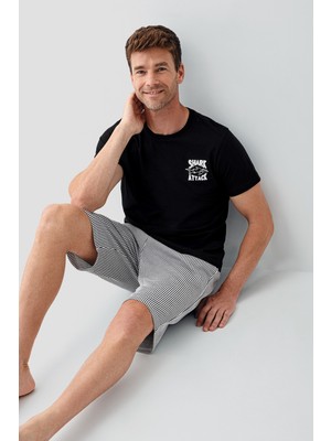 Arnetta 3671 Erkek Bermuda Pijama Takım