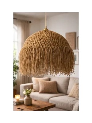 Vivense Bohem Handmade Tekli Sarkıt Avize, Jüt Nativa