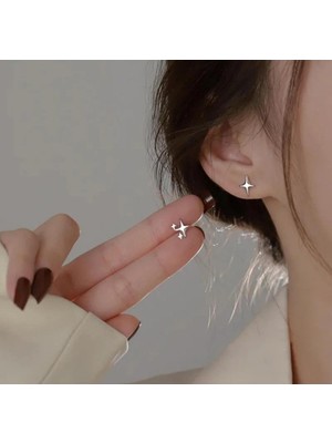 PremiumPort Minimalist Tasarım Kutup Yıldızı Çelik Küpe, Antialerjik ve Parlak