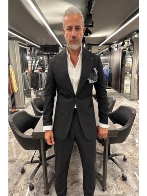 Fc Plus Torba Cep Puntolu Ekose Pileli Takım Elbise