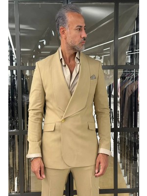 Fc Plus  Çok Binmeli Şal Yaka Siyah Takım Elbise