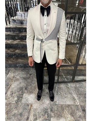 Fc Plus Ü Yelek Parçalı Taşlı Tokalı Takım Elbise