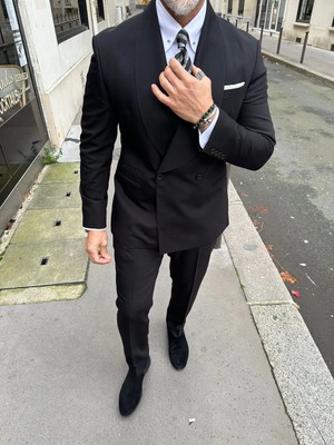 Fc Plus  Şal Yaka Kruvaze Takım Elbise