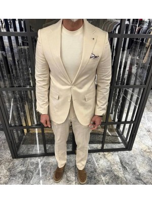 Fc Plus  Içten Saten Yaka Taşlı Takım Elbise