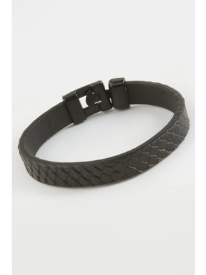 LTG Nova Siyah Renkli Kaliteli Suni Deri Bileklik