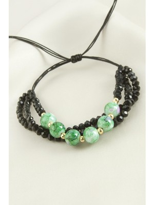 Prativas 3'lü Kristal Boncuk Zincirli Bileklik