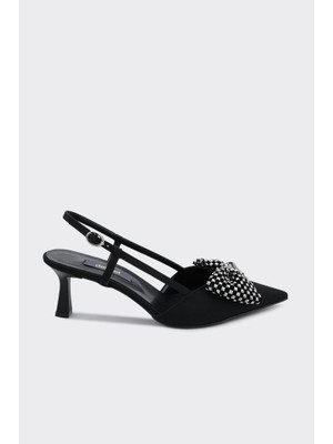 Derinet Fiyonk Aksesuarlı Arkası Açık Kadın Abiye Ayakkabı