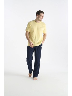 U.s. Polo Assn. 19039 Erkek Sarı Kısa Kollu Yuvarlak Yaka Pijama Takımı