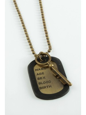 Prativas Kilit Künye Metal Erkek Kolye