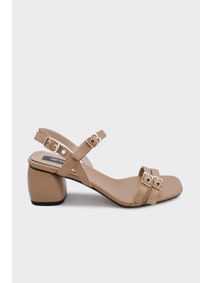 Derinet Bilekten Bantlı Ayarlanabilir Bantlı Kadın Topuklu Ayakkabı