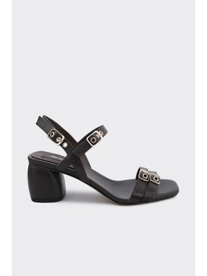 Derinet Bilekten Bantlı Ayarlanabilir Bantlı Kadın Topuklu Ayakkabı