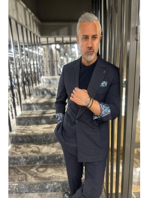 Fc Plus Torba Cep Kruvaze Kol Detaylı Takım Elbise
