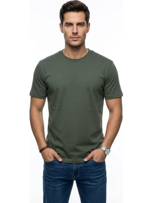 Plus Scorpion Erkek Basic Tişört Likrasız  Pamuklu  Regular Fit Bisiklet Yaka