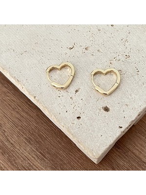 PremiumPort Altın Kaplama Çocuk Kalp Halka Küpe, Şık ve Dayanıklı Tasarım