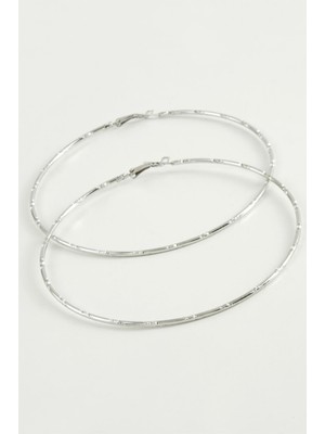 Prativas Noktalı Metal Halka Küpe 8-9-10 cm