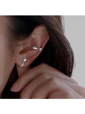 PremiumPort Minik Lale Tasarımlı Antialerjik Çelik Küpe, Şık ve Zarif Takı