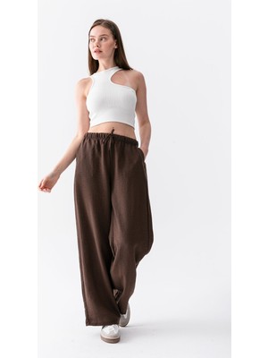 Wega Moda Keten Pantolon Keten Karışımlı Bol Kesim Kadın Pantolon – Rahat Yazlık Günlük Pantolon