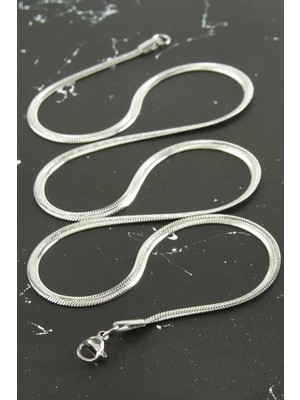 Prativas Ince Italyan Zincir Çelik Kolye 45 cm