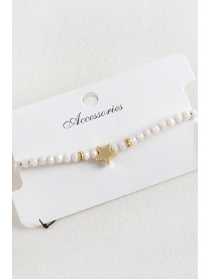 Prativas Yıldız Kristal Makrome Ip Bileklik