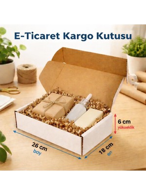 Kolix 25 Adet Kilitli Beyaz E Ticaret Karton Kargo Kutusu 26X18X6 cm