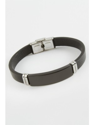 Prativas Isim Yazılabilir Deri Çelik Bileklik