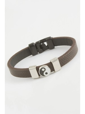 Prativas Ying Yang Kaliteli Suni Deri Bileklik