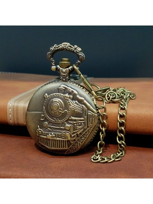 Elwes Tren Tasarımlı Köstekli Cep Saati