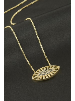 Prativas Göz Zirkon Taşlı Kolye