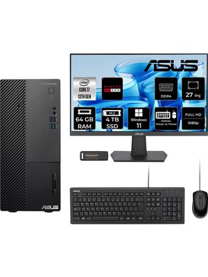 Asus Expertcenter D500ME i7 13700 64GB RAM 4TB SSD 27" FHD Win11 Pro D500000I713700P876 Masaüstü Bilgisayar + Per4 USB